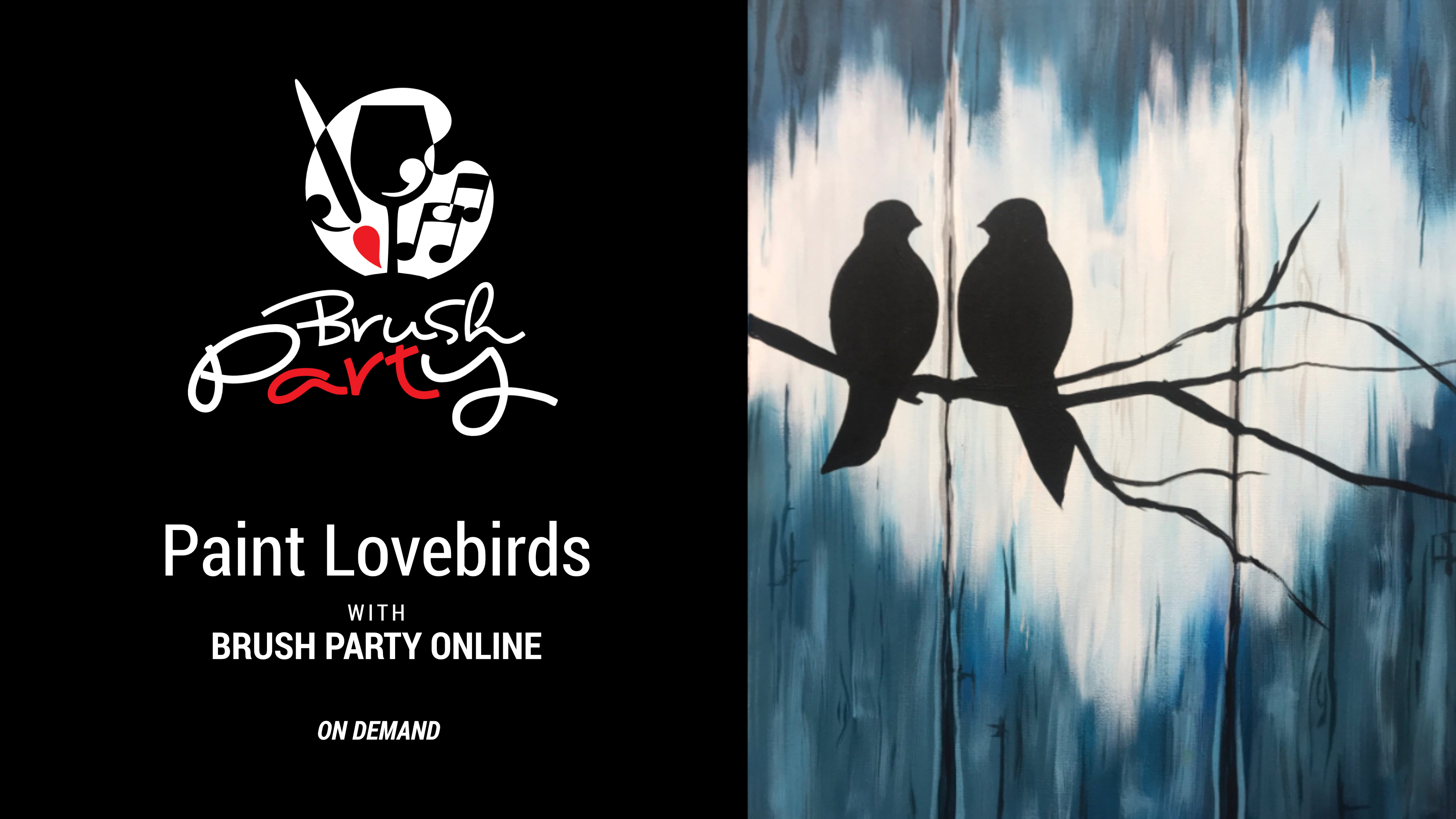Paint Lovebirds with Brush Party Online
