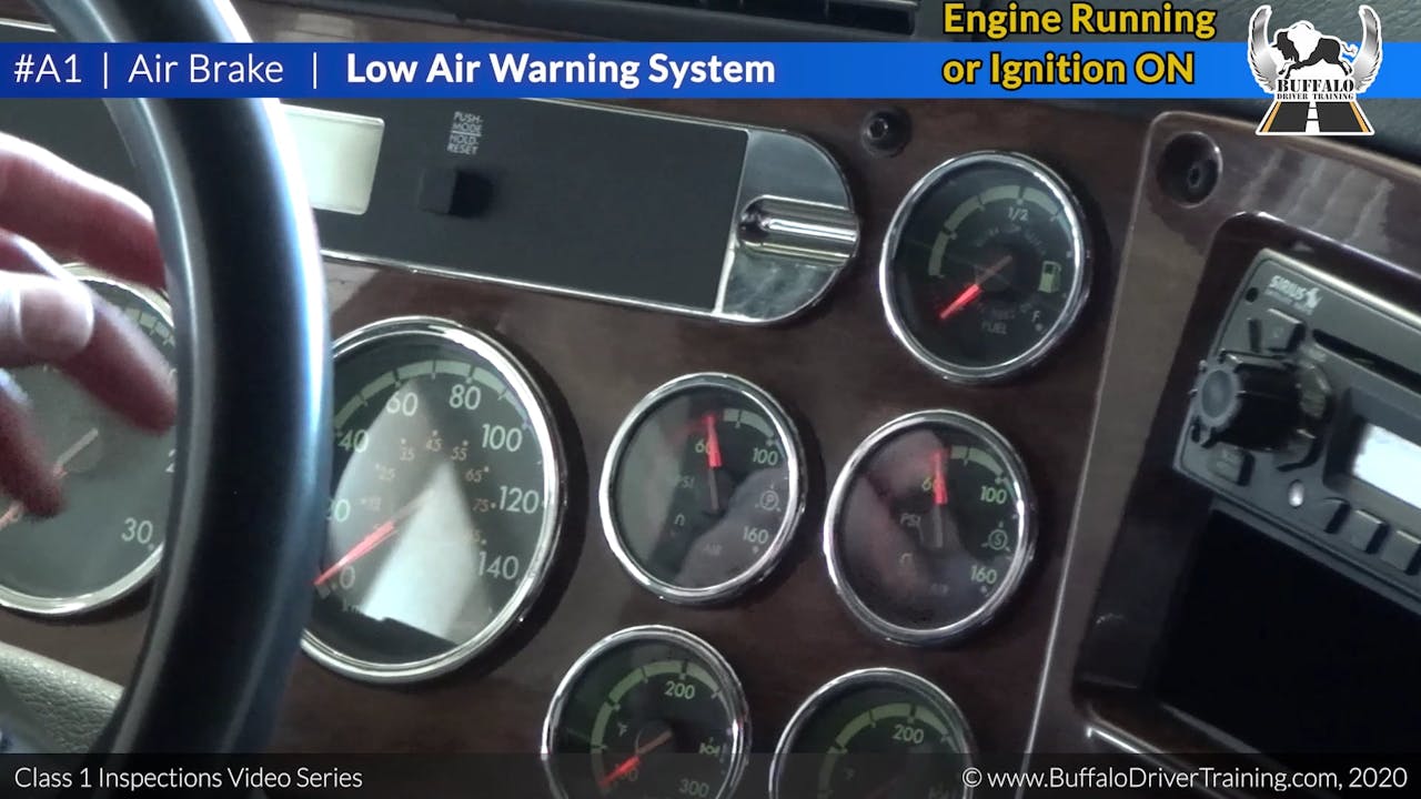 A1. Air Brake - Low Air Warning System - Class 3 Inspection Video ...