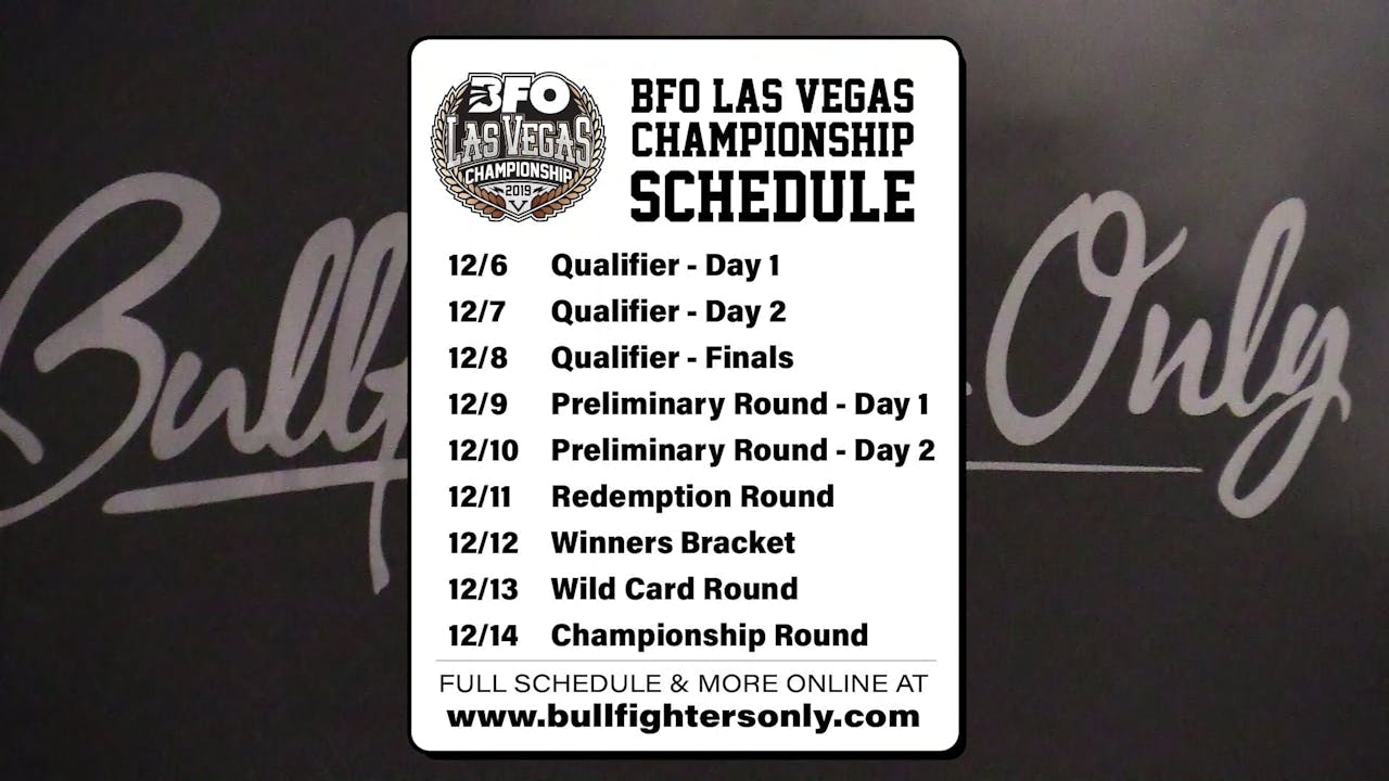 BFO Las Vegas Preliminary Round Day 2 Bullfighters Only All Access