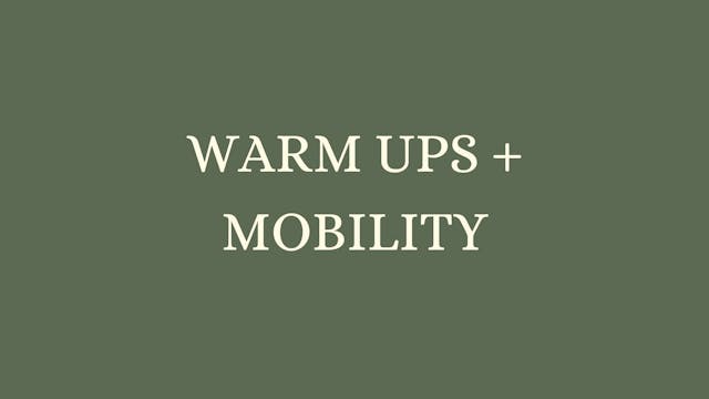 Warm-ups and Mobility Flows