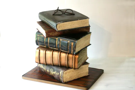 Antique Stack of Books Cake
