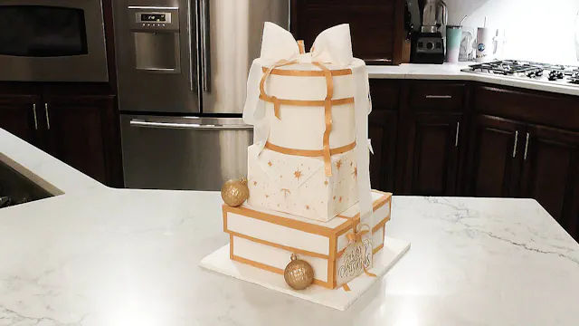 Stacked Christmas Presents Cake; Part...