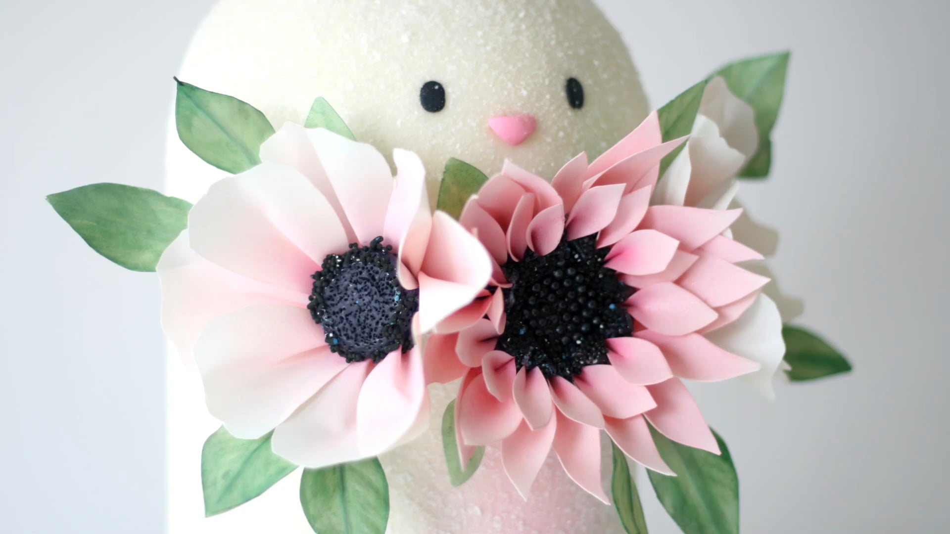 Anemone Flower & Leaves; Using Edible Fabric