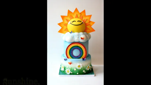 Sun and Clouds Cake with Rainbow & Da...