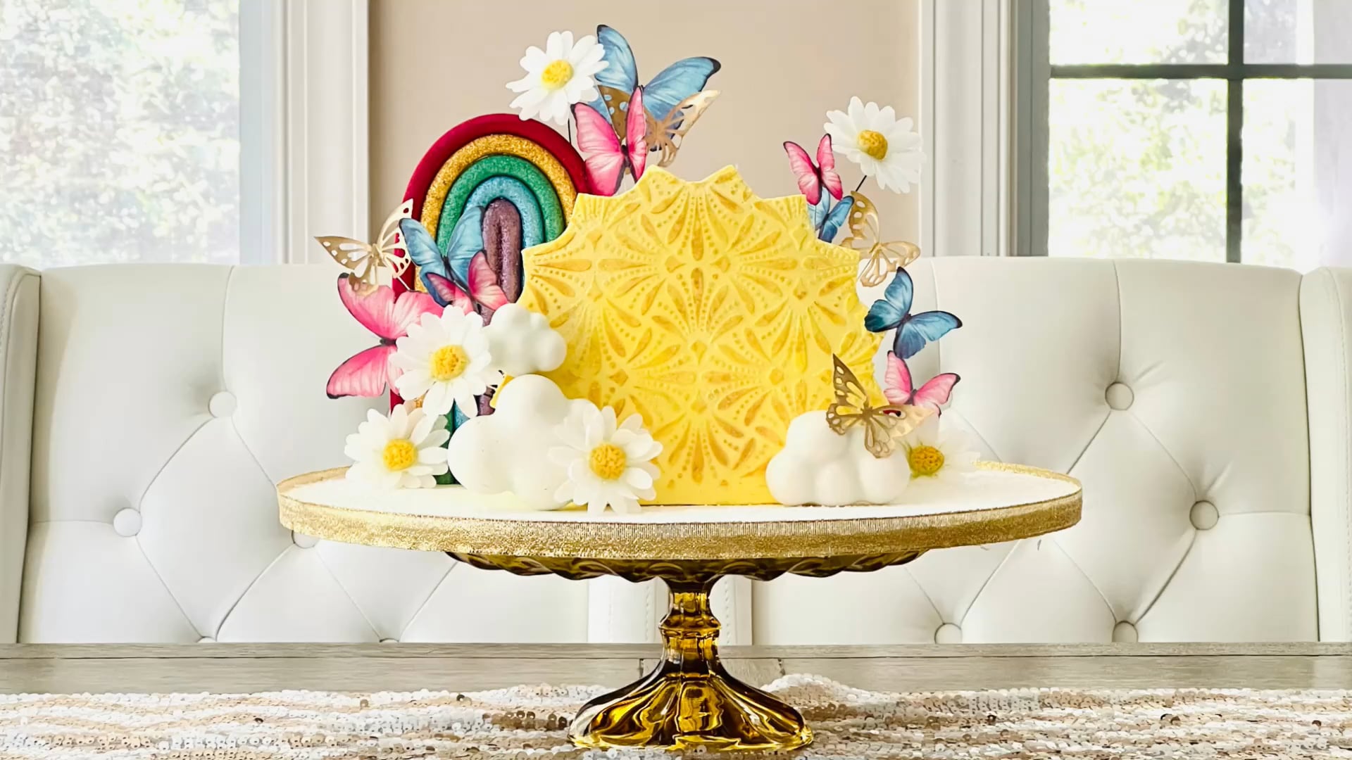 Sunshine Top Forward Cake with Pleated Edges