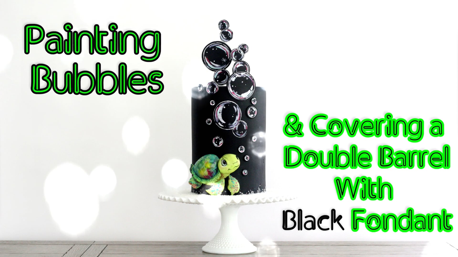 Painting Bubbles & Covering a Double Barrel with Black Fondant