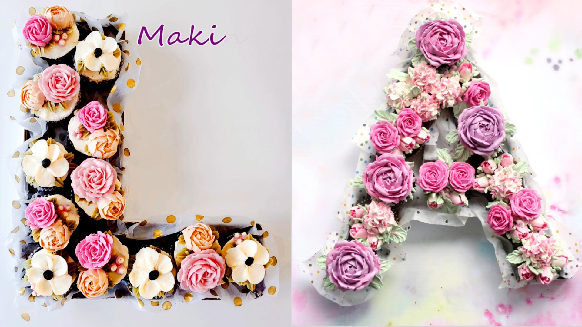 Letter Box Cupcakes & Piped Floral bouquets.mp4