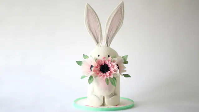 Bunny Holding Flowers Cake; With A Fu...