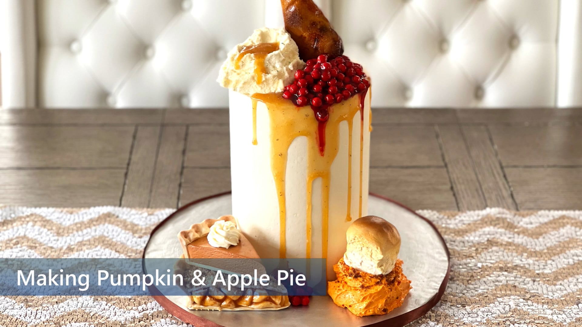 Pie slices, Roll, and Drumstick