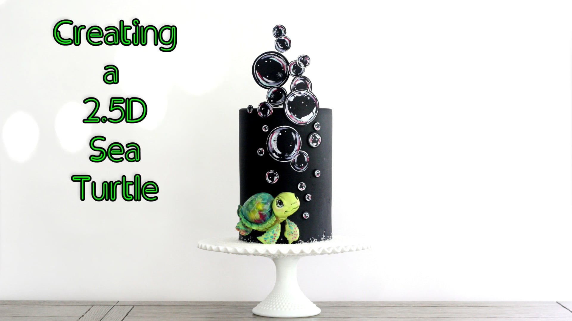 Modeling & Painting a 2.5D Sea Turtle & Attaching to Cake