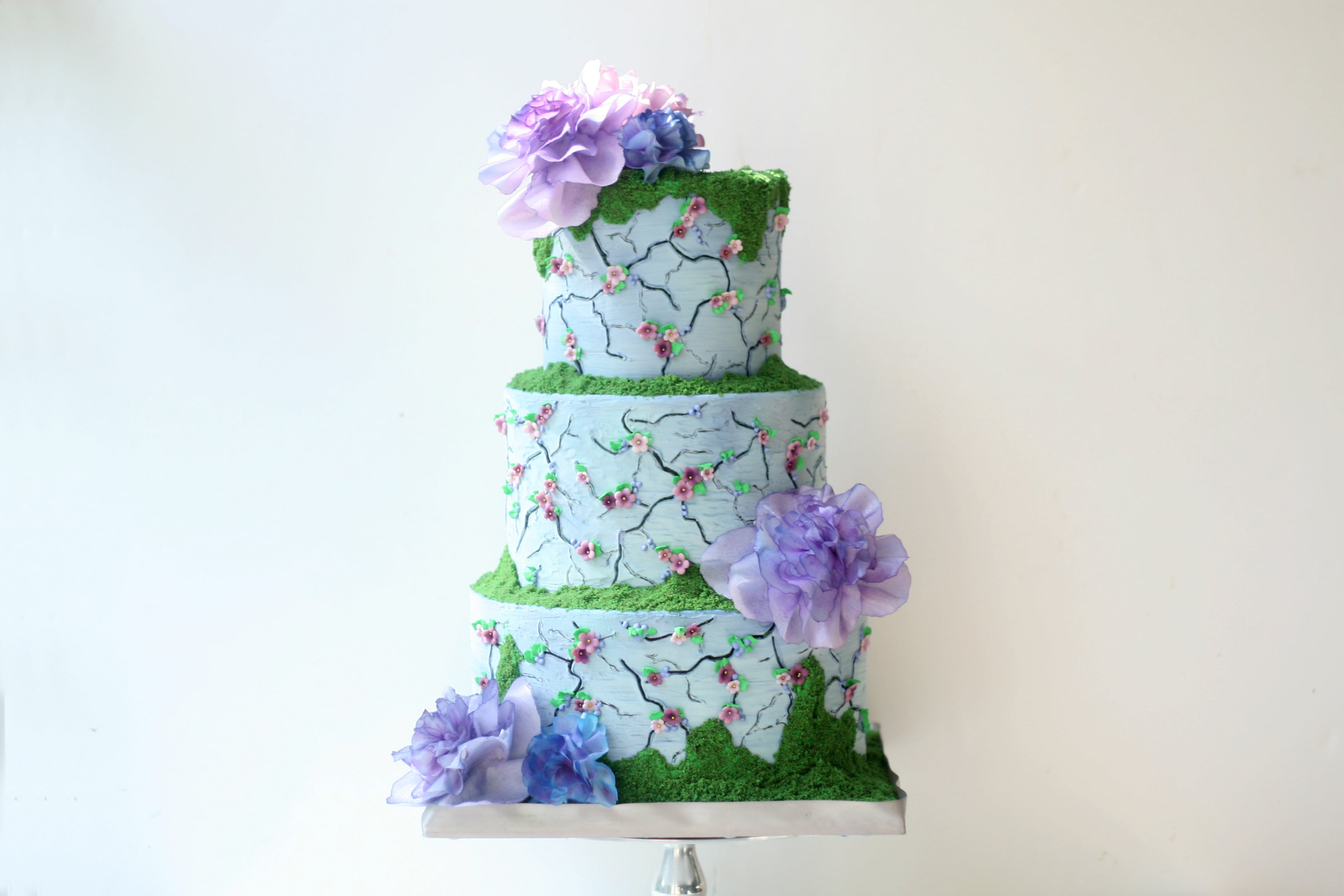 Wafer Peonies & Concrete Cracks Cake