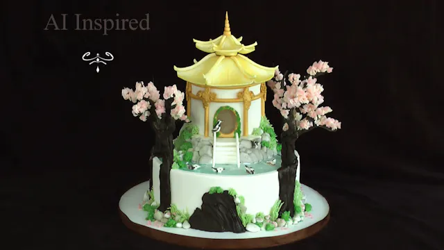 AI Design Inspired Pagoda Cake; Part One