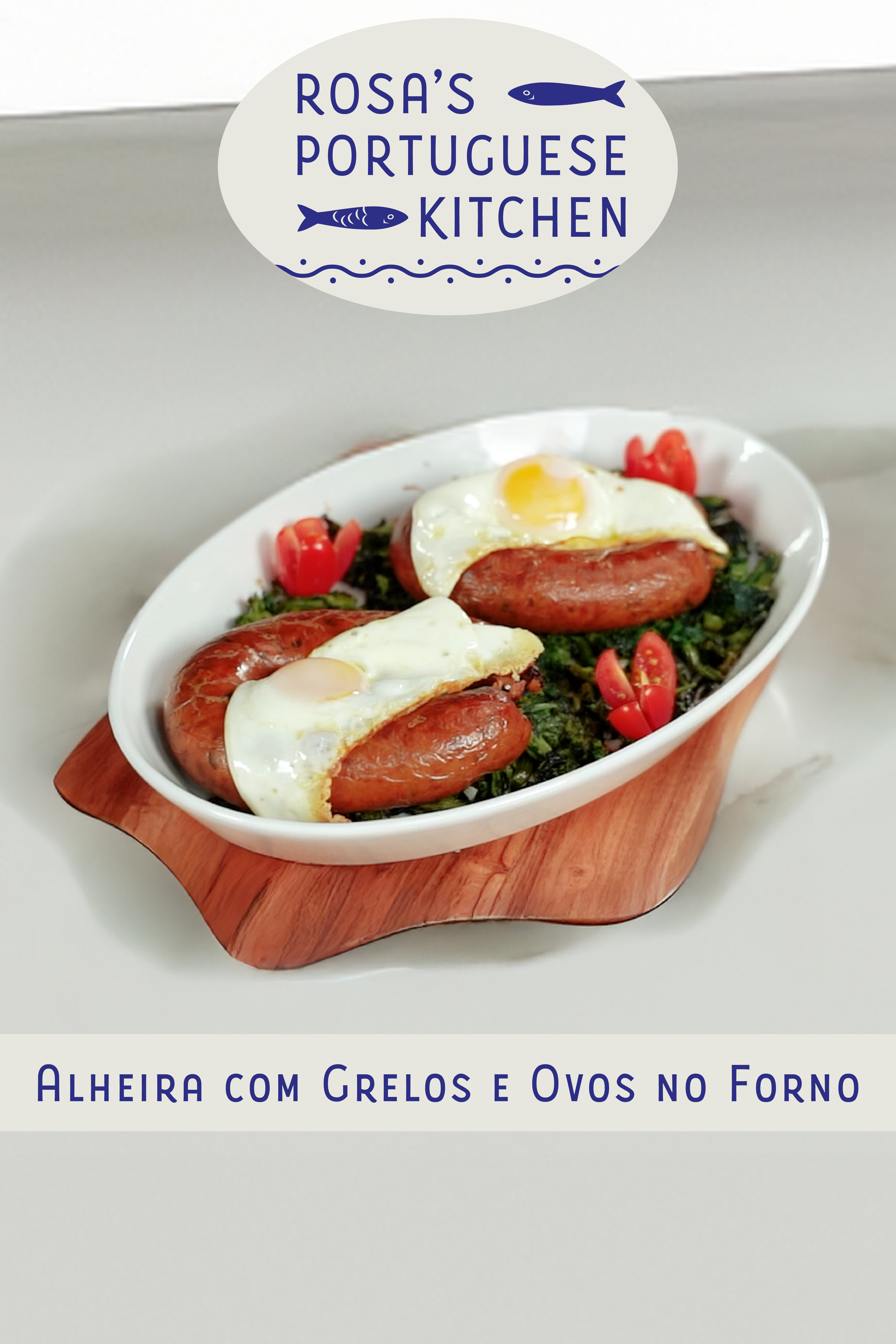 Alheira com Grelos e Ovos no Forno