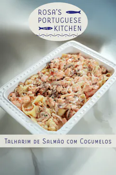 Talharim de Salmão com Cogumelos