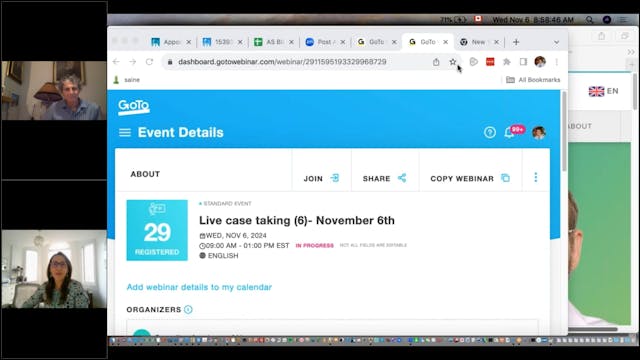 Live case taking (6)- November 6th