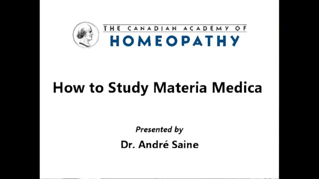 How to Study Materia Medica Part 1