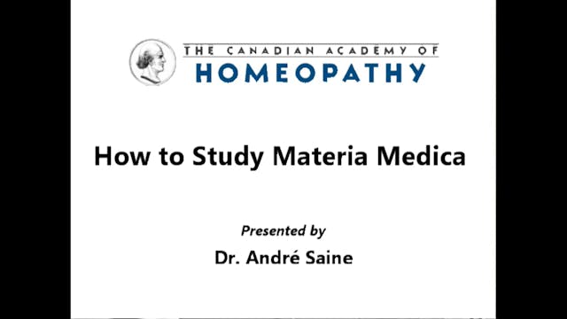 How to Study Materia Medica Part 1