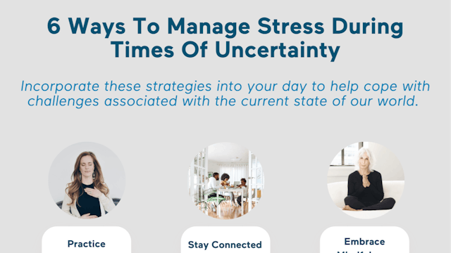 Managing Stress In Times Of Uncertainty