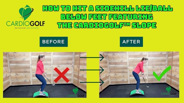 3:30-min How to hit a Sidehill Lie/Ball Below Feet on the CardioGolf™ Slope