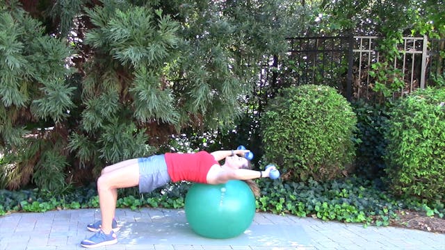 1-minute Shoulder Rotators on a Ball