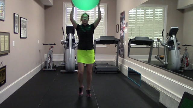 1-minute Jog with Exercise Ball Above...