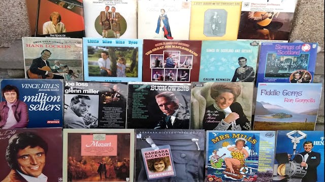 Popular long playing records from the 1960s to 1980s