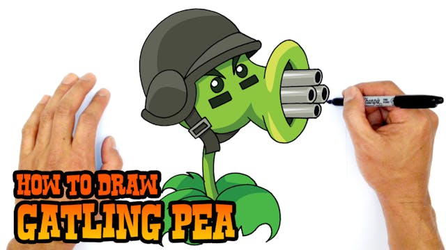 How to Draw Gatling Pea | Plants vs Z...