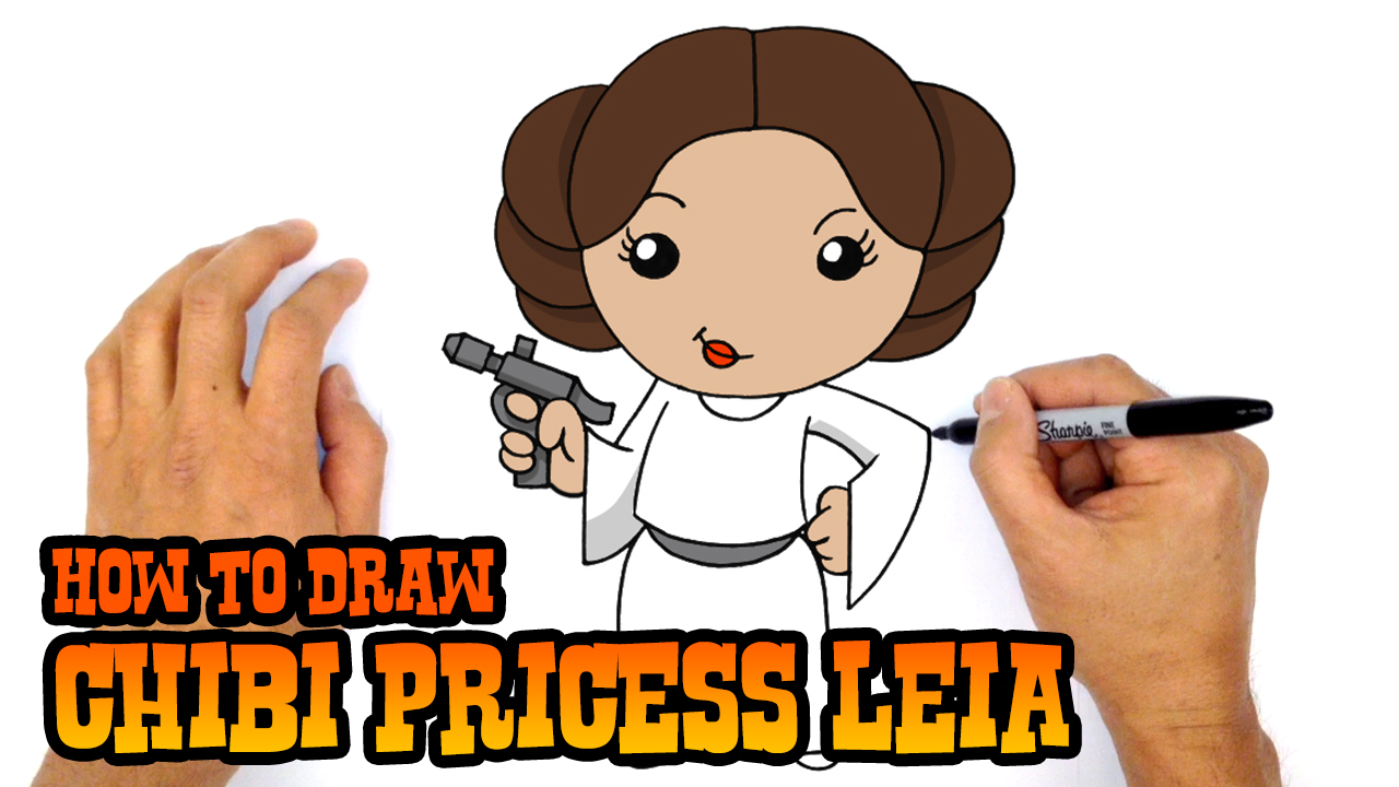 How to Draw Chibi Princess Leia | Star Wars