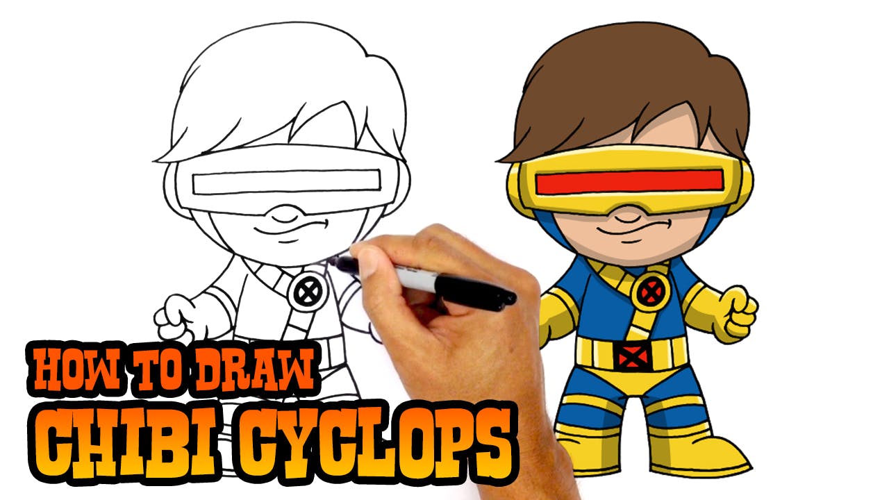 How to Draw Chibi Cyclops | Xmen - Chibi Characters - C4K ACADEMY