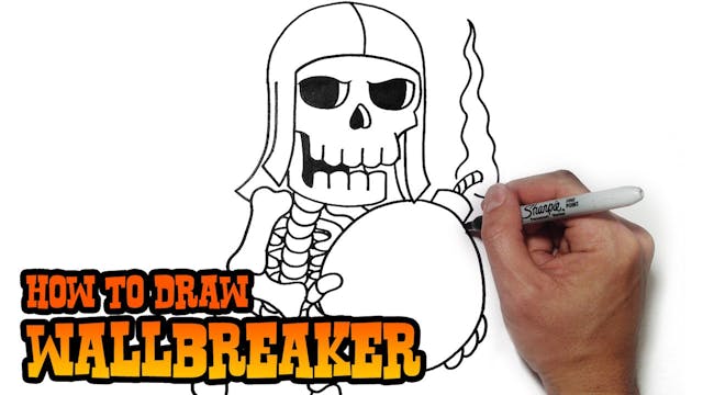 How to Draw Wallbreaker- Clash of Cla...