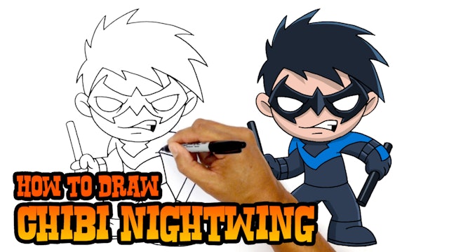 How to Draw Chibi Nightwing