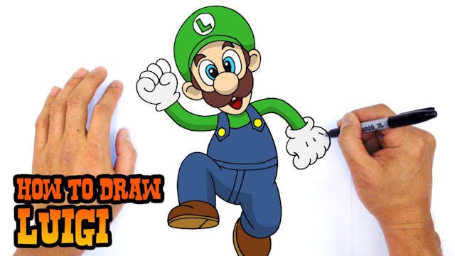 How to Draw Luigi from Super Mario Bros - Really Easy Drawing Tutorial