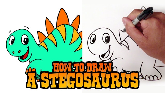 How to Draw a Cartoon Stegosaurus