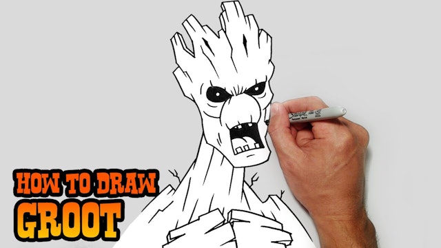 How to Draw Groot | Guardians of the Galaxy
