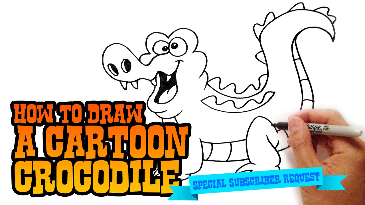 How to Draw a Cartoon Crocodile