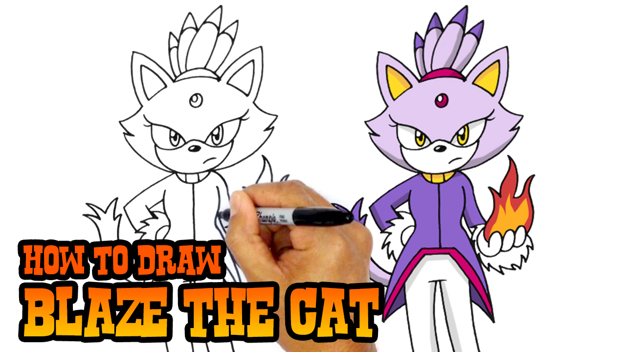 How to Draw Blaze the Cat | Sonic the Hedgehog