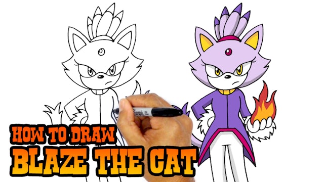 How to Draw Blaze the Cat | Sonic the Hedgehog