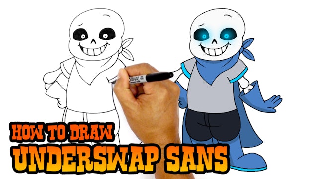 How to Draw Underswap Sans | Undertale