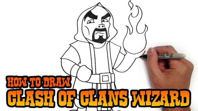 How to Draw Wizard- Clash of Clans- Video Lesson