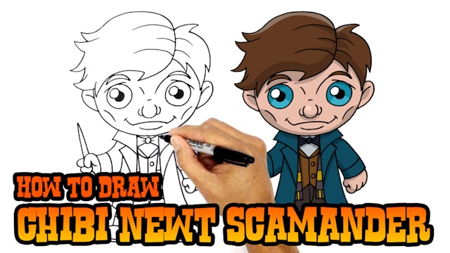 How to Draw Newt Scamander | Fantastic Beasts