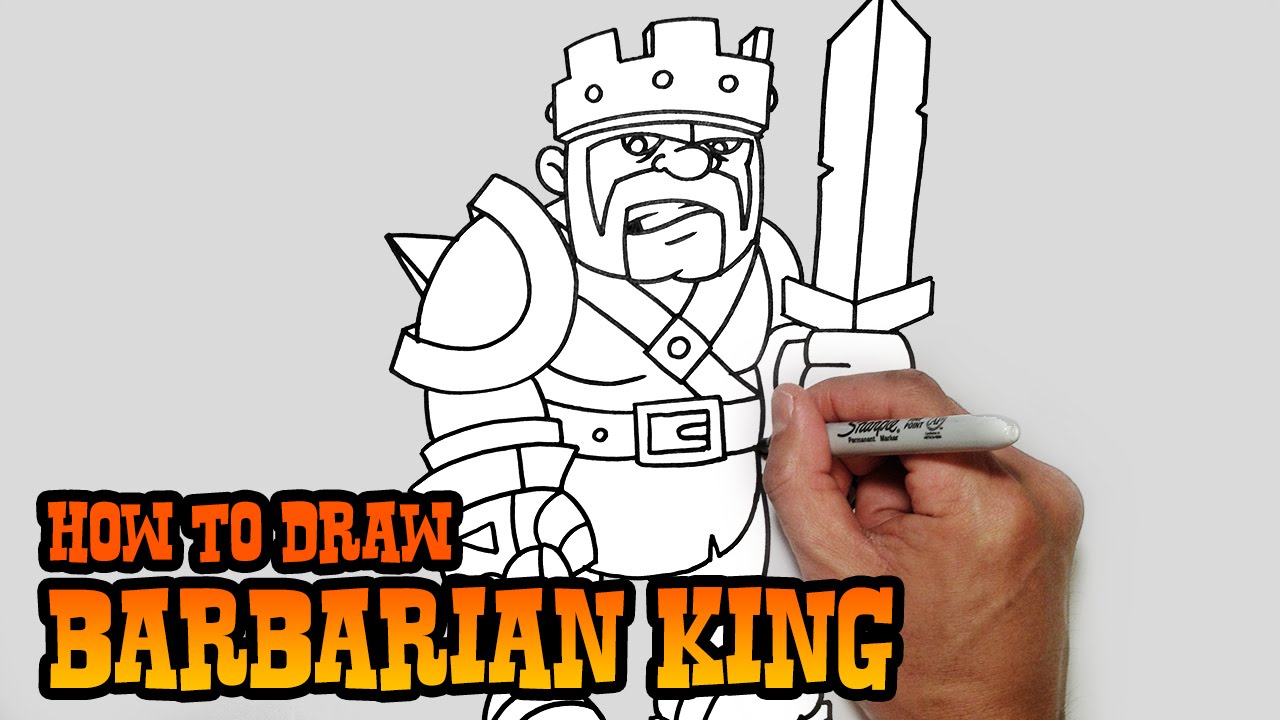 How to Draw Barbarian King | Clash of Clans