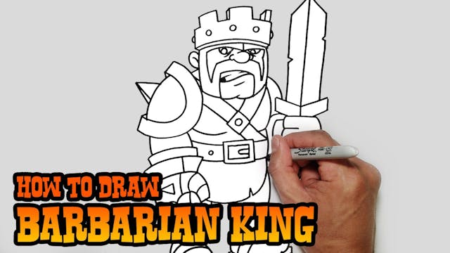 How to Draw Barbarian King | Clash of...