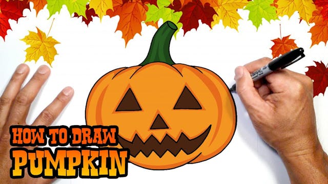 How to Draw a Cartoon Pumpkin