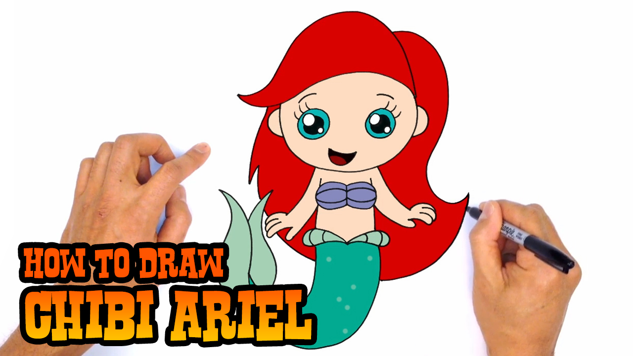 How to Draw Chibi Ariel | The Little Mermaid