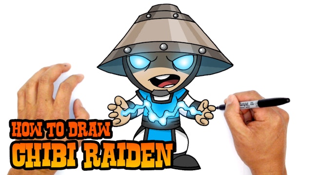 How to Draw Chibi Raiden | Mortal Kombat
