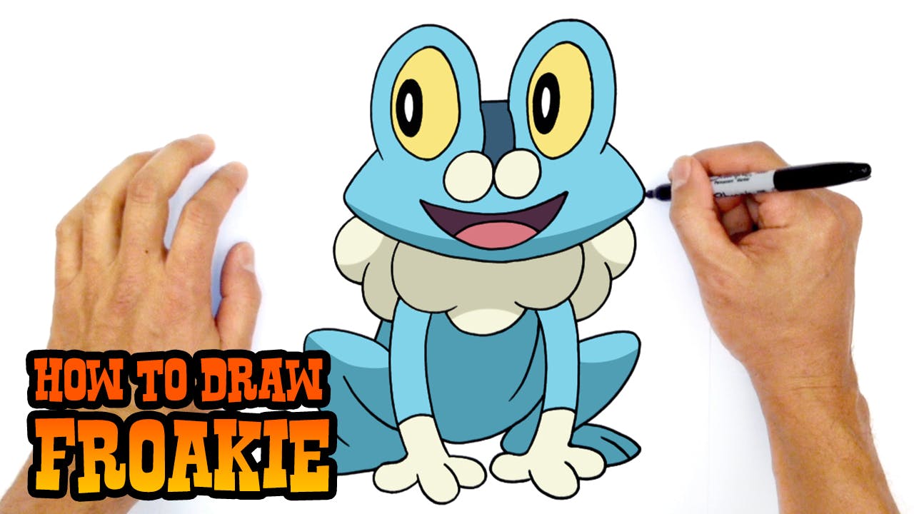 How to Draw Froakie Pokemon- Kids Art Lesson - Pokemon Characters - C4K ...