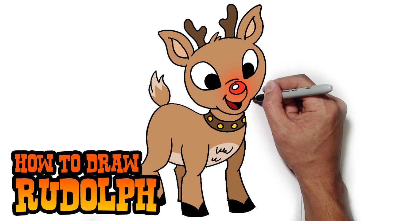 How to Draw Rudolph the Red Nosed Reindeer