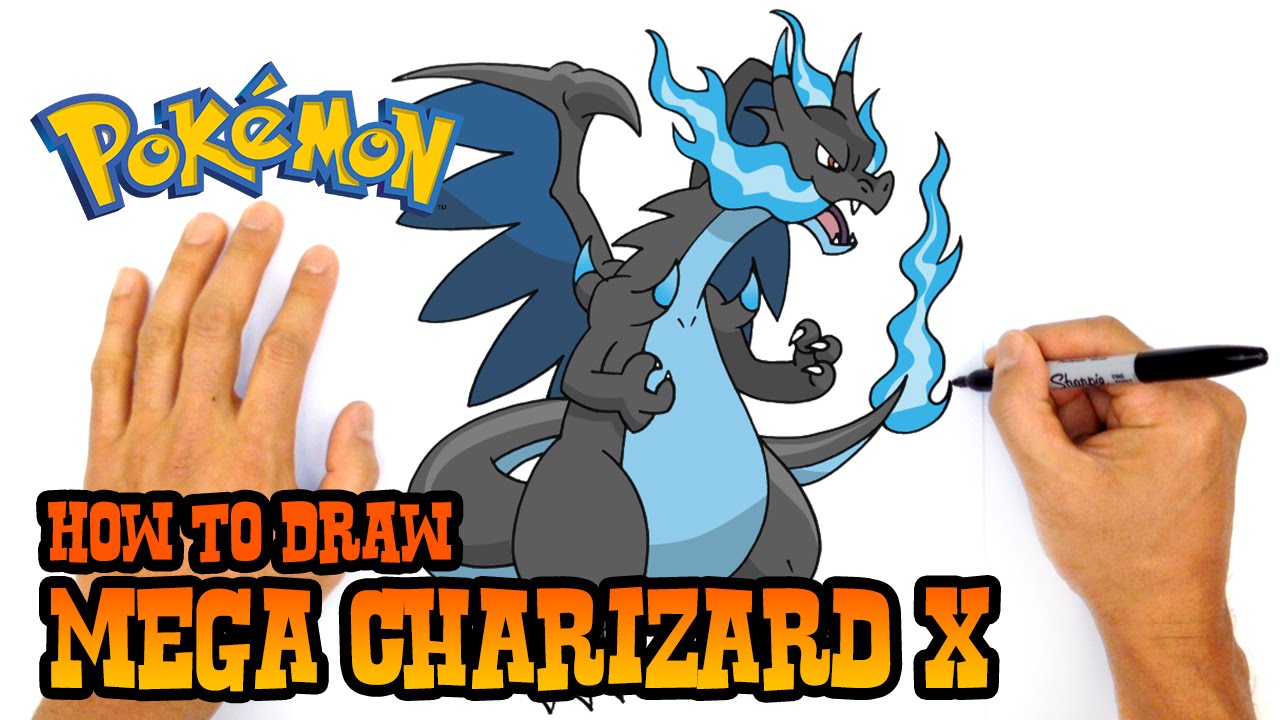 How to Draw Mega Charizard X | Pokemon