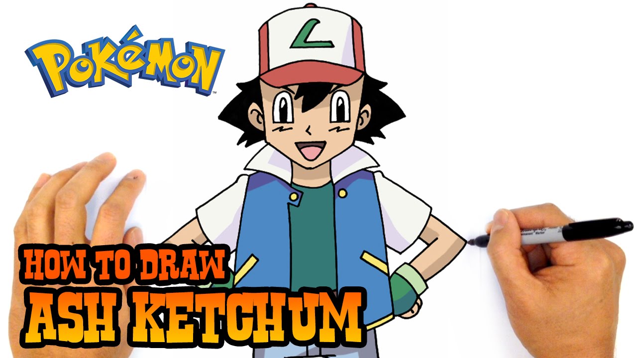 How to Draw Ash Ketchum | Pokemon
