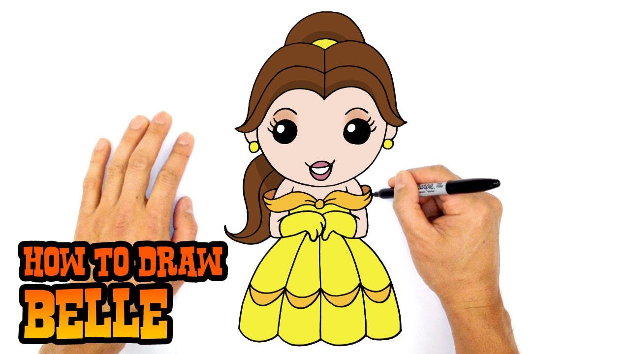 how to draw belle step by step
